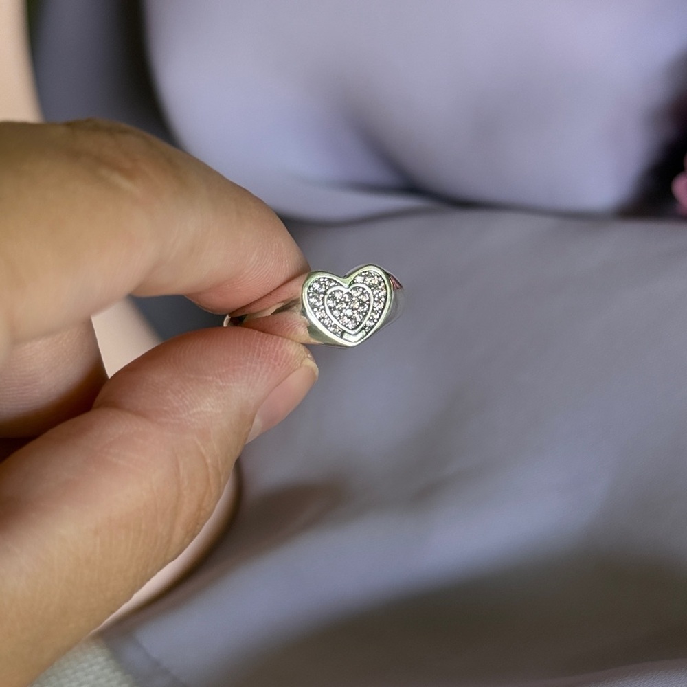 ⚜️ S925 Silver Heart Ring with Zirconia 💎 - Picture 3 of 4